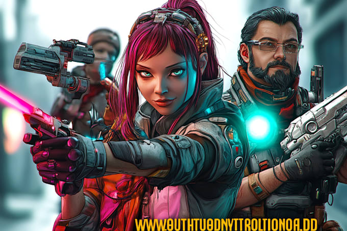 Crear arte de personajes de fantasía, ciencia ficción y cyberpunk para ti