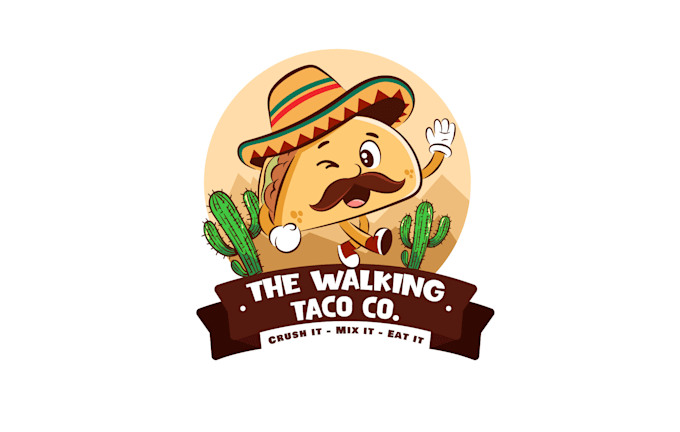 design unique walking taco co logo