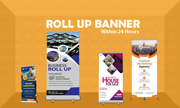 design roll up banner, pull up and retractable within 24 hours