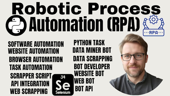 do web scraping,web automation,web bot,uipath,apify actor,rpa bot,python,cheerio