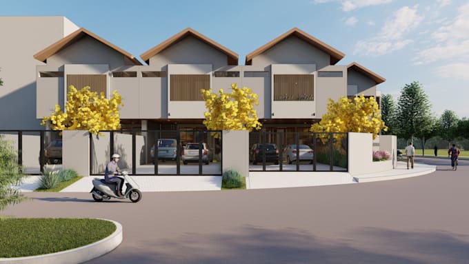 create 3d architecture visual render