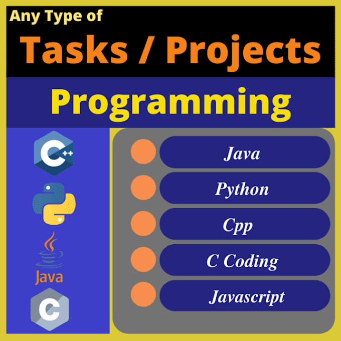 java, python, cpp, opengl, webgl, php, javascript, and programming tasks for you