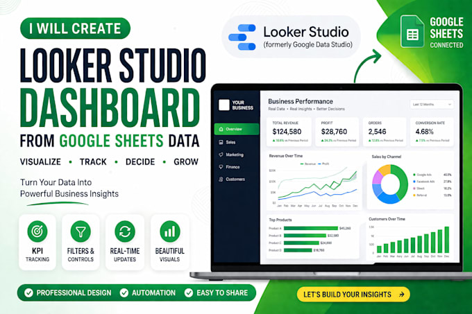 design a looker studio dashboard from your google sheets data with live updates