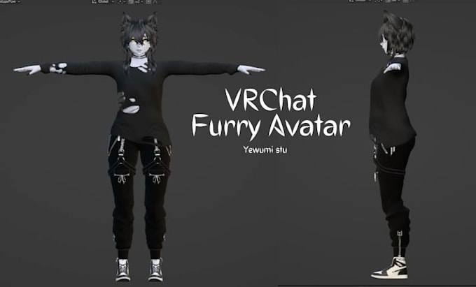 create your vrchat avatar furry vrchat 3d vtuber nsfw vrc character
