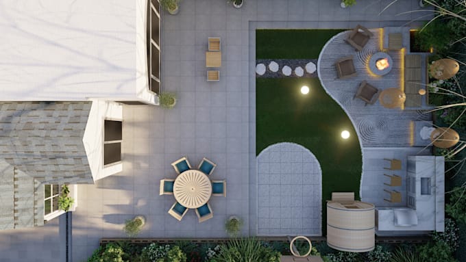 do 3d backyard landscape design and pool rendering
