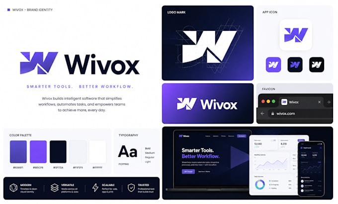 design a modern minimalist tech startup logo and brand identity