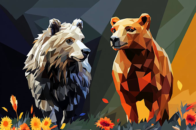 design face low poly vector illustrations