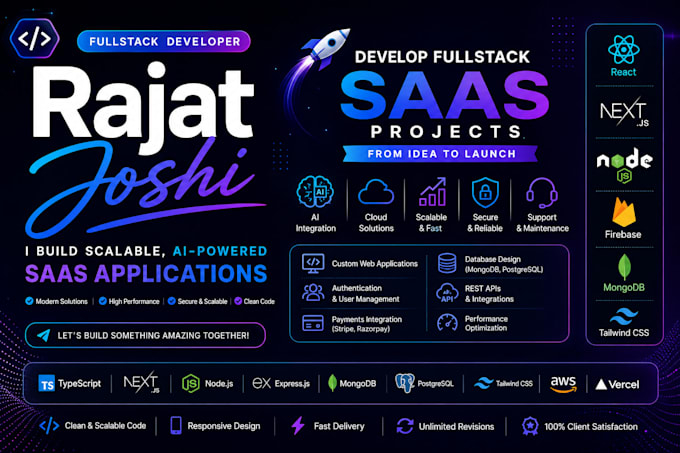 ai saas applications, dashboards and web platforms