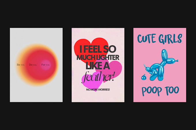 create a poster with gradients, typography or illustrations