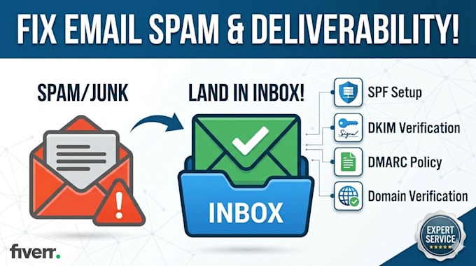 stop emails going to spam, setup marketing tool, fix issues