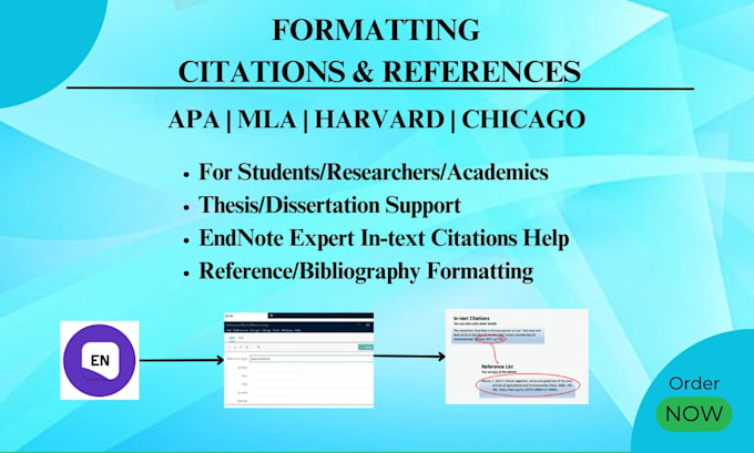 do citations and references using endnote in apa chicago mla and harvard style