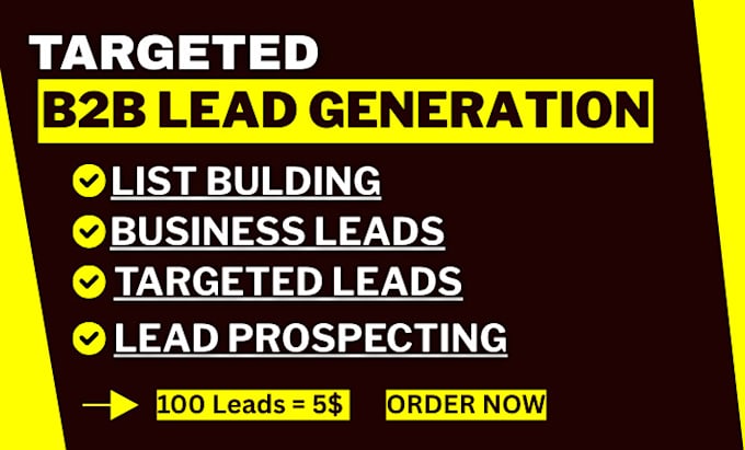 Do targeted b2b lead generation, lead prospecting and list building by ...