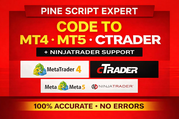code tradingview pine script into ninjatrader strategy, mt5, mt4 and ctrader bot