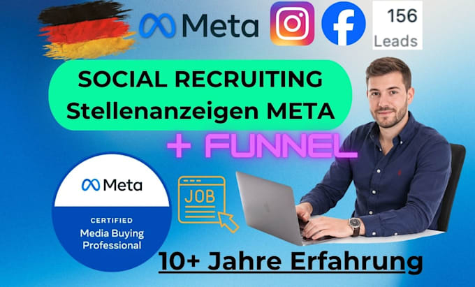 create social recruiting ads with funnel qualification deutsch stellenanzeigen