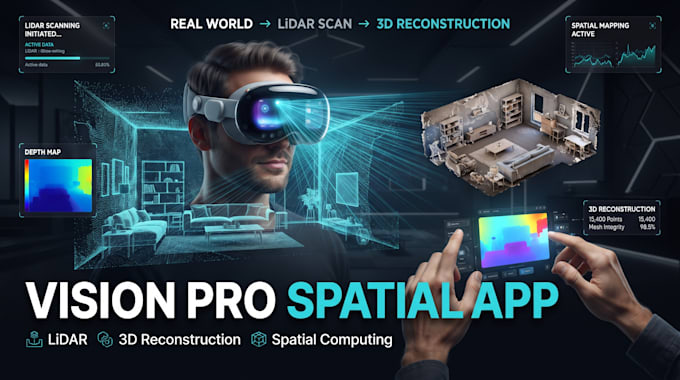 develop an apple vision pro spatial app with lidar and 3d reconstruction