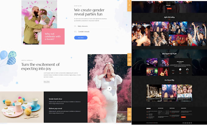 Design party rental website, event rental website, photo booth, rental ...