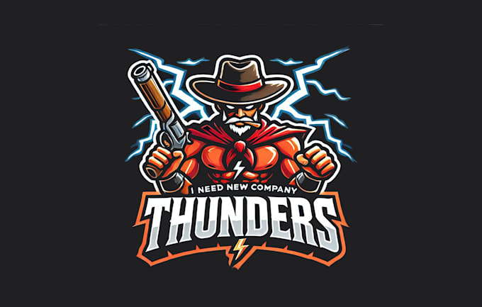 do custom thunder mascot logo powerful unique design