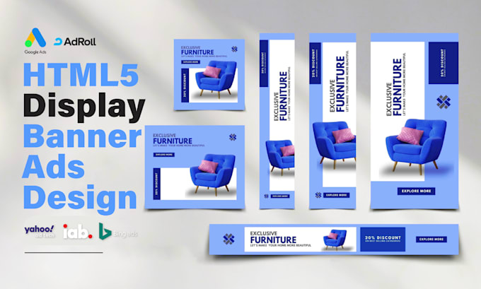 design google display banner ads for adroll or adwords
