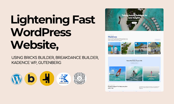 build fast wordpress website with bricks builder breakdance kandence