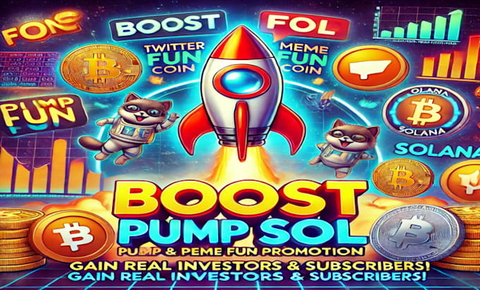 boost crypto pump fun promotion, solana meme coin, twitter, telegram subscribers