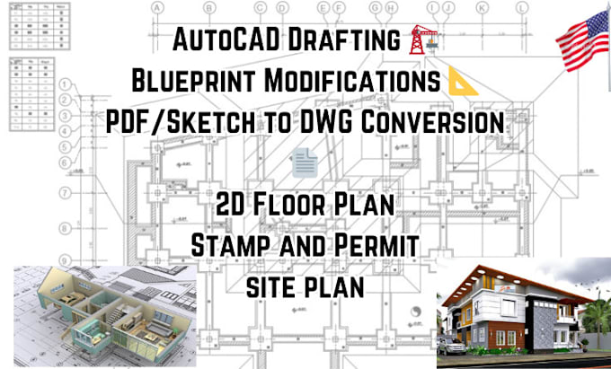 draw and stamp 3d architectural drawing, mep, floor plan, site plan, city permit