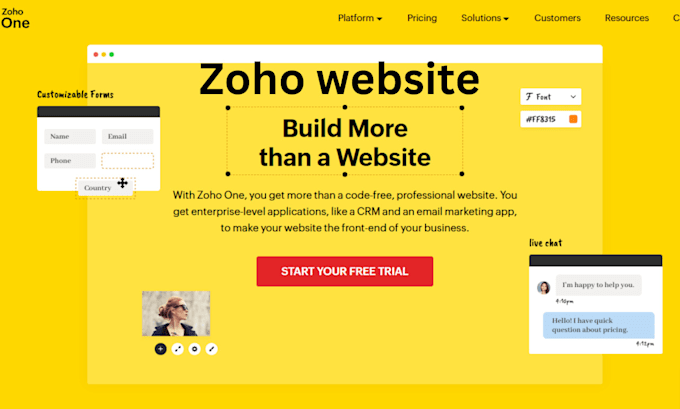 design a responsive website on zoho sites, redesign zoho website