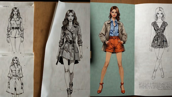 Draw fashion collection illustration for your brand, sketch, fashion ...
