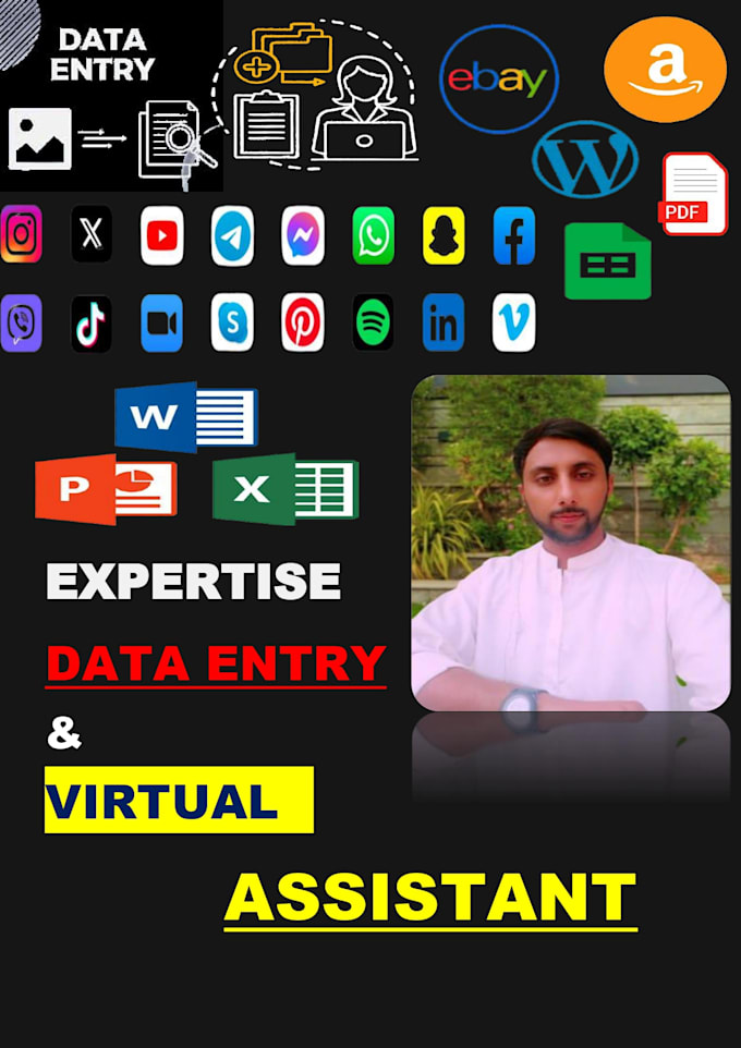 be your virtual assistant, data entry specialist, copy paste