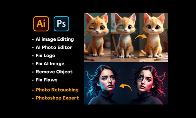 fix ai flaws, fix logo, editing, enhance, and remove objects