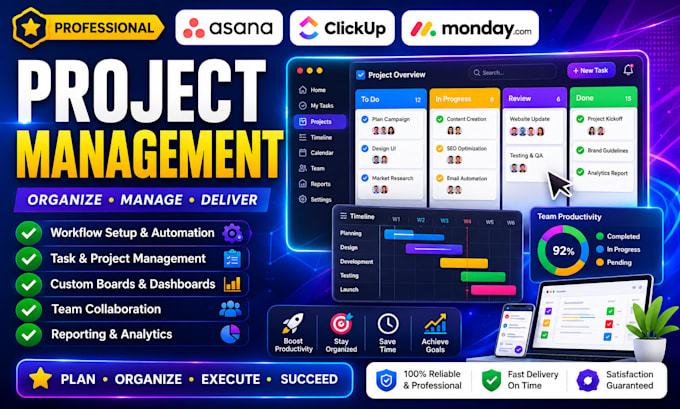 be your asana clickup and monday project management expert