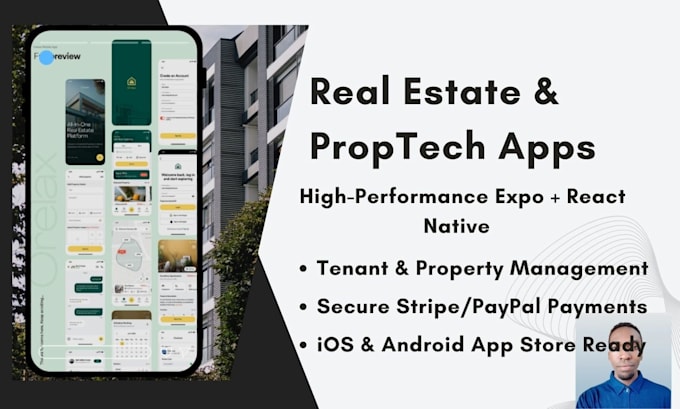 develop react native expo real estate and property management mobile apps