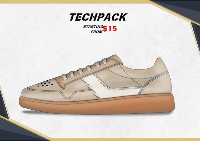 create footwear techpack for you