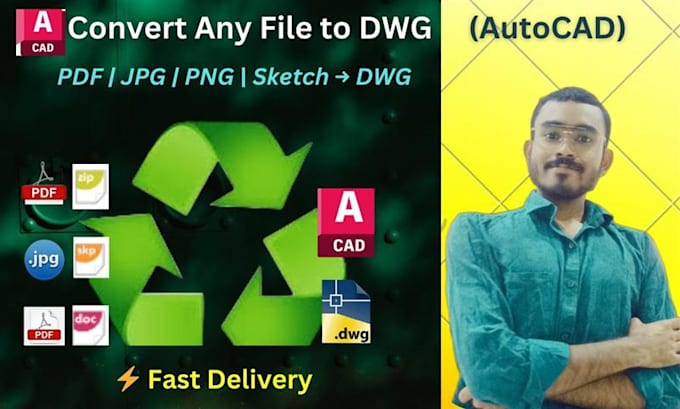 Convert any sketch, pdf, image or any file to cad or dwg by ...