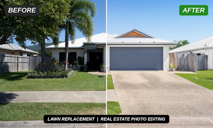 do  lawn enhancement, sky replacement for real estate photos