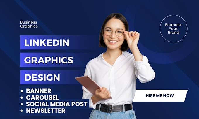 design linkedin carousel, business banner, brochure, flyer, slide, video ad