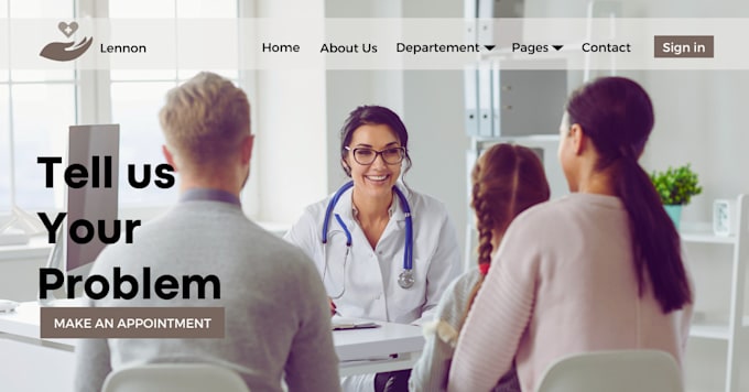 design doctor directory and booking website, responsive health and wellness site