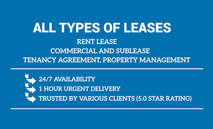 write rent lease rental, commercial, sublease, residential lease, rent agreement