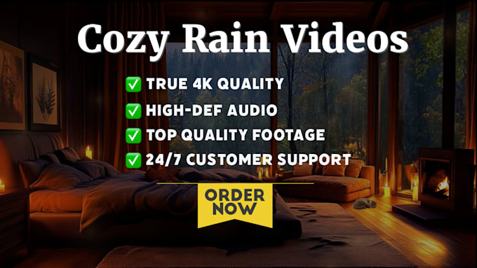 make cozy rain ambient video with natural sound,relaxing rain video
