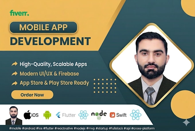 create a mobile app using flutter  react native and node js