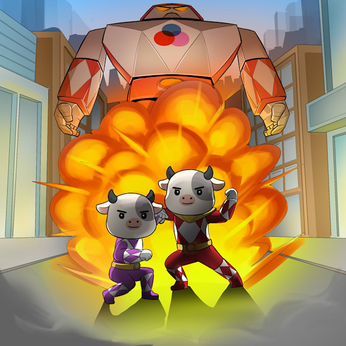 draw any cartoon mascot illustration, banner or memecoin