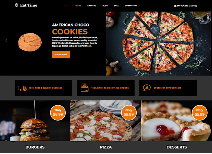 design food delivery shopify website meal prep subscription box store