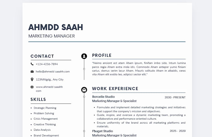 write a professional and ats friendly resume