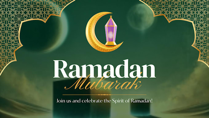 design ramadan mubarak greeting, eid mubarak post in 1 hr