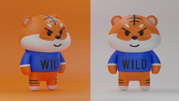 create cute 3d character modeling, 3d printing, 3d model in blender
