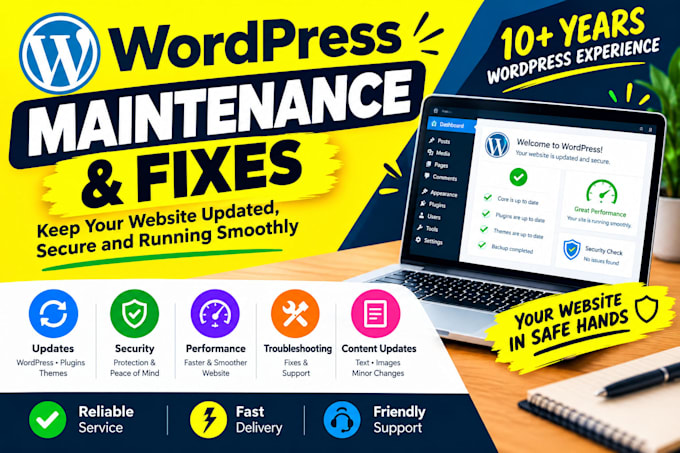 update maintain and fix your wordpress website