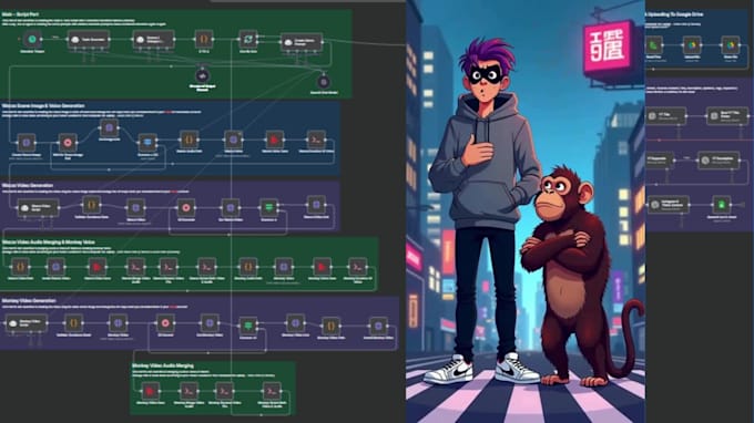 build n8n ai automation to generate videos