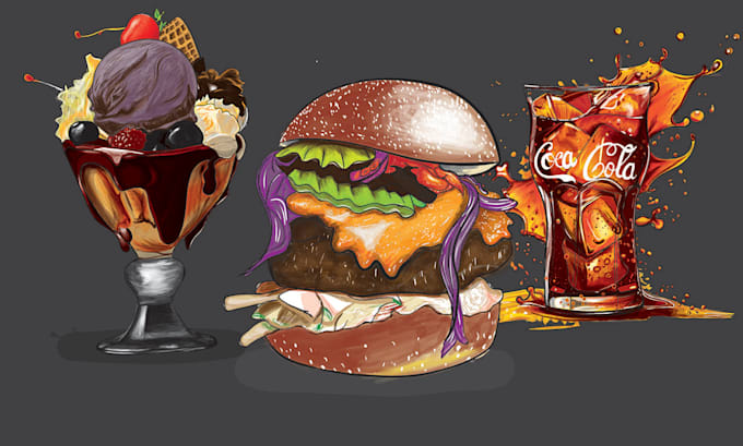 create professional food and drink illustrations