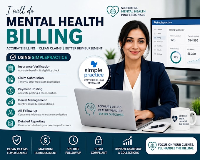 do mental health billing using simple practice and office ally