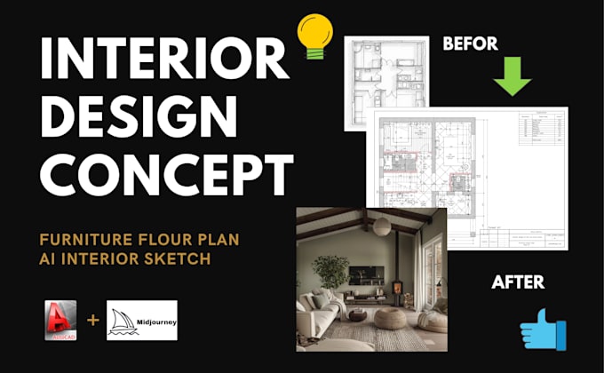 create interior design concept autocad plan ai generated midjourney