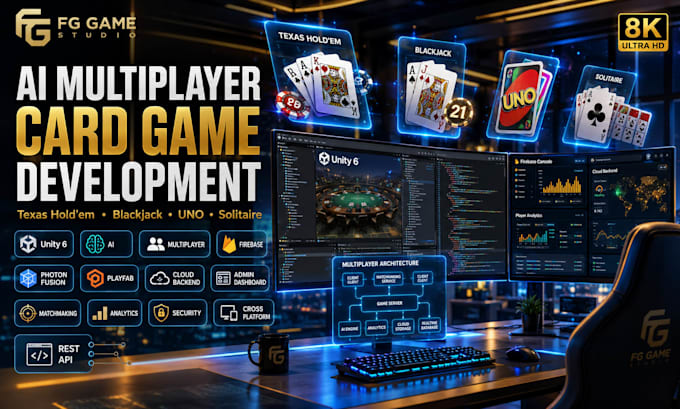 develop multiplayer texas holdem, blackjack, uno, solitaire card games